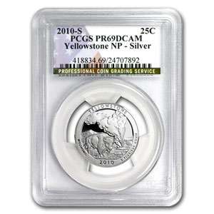 2010-S USA Silver Quarter ATB - Yellowstone PR-69DCAM